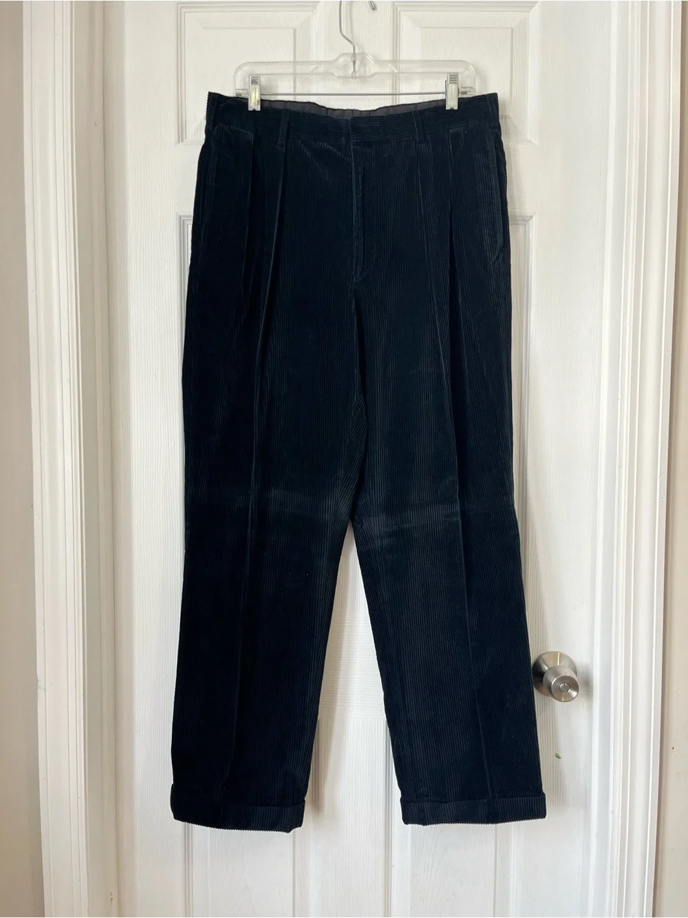 Ralph Lauren purple label Italy navy hem cuff Corduroy Pants men’s size 34